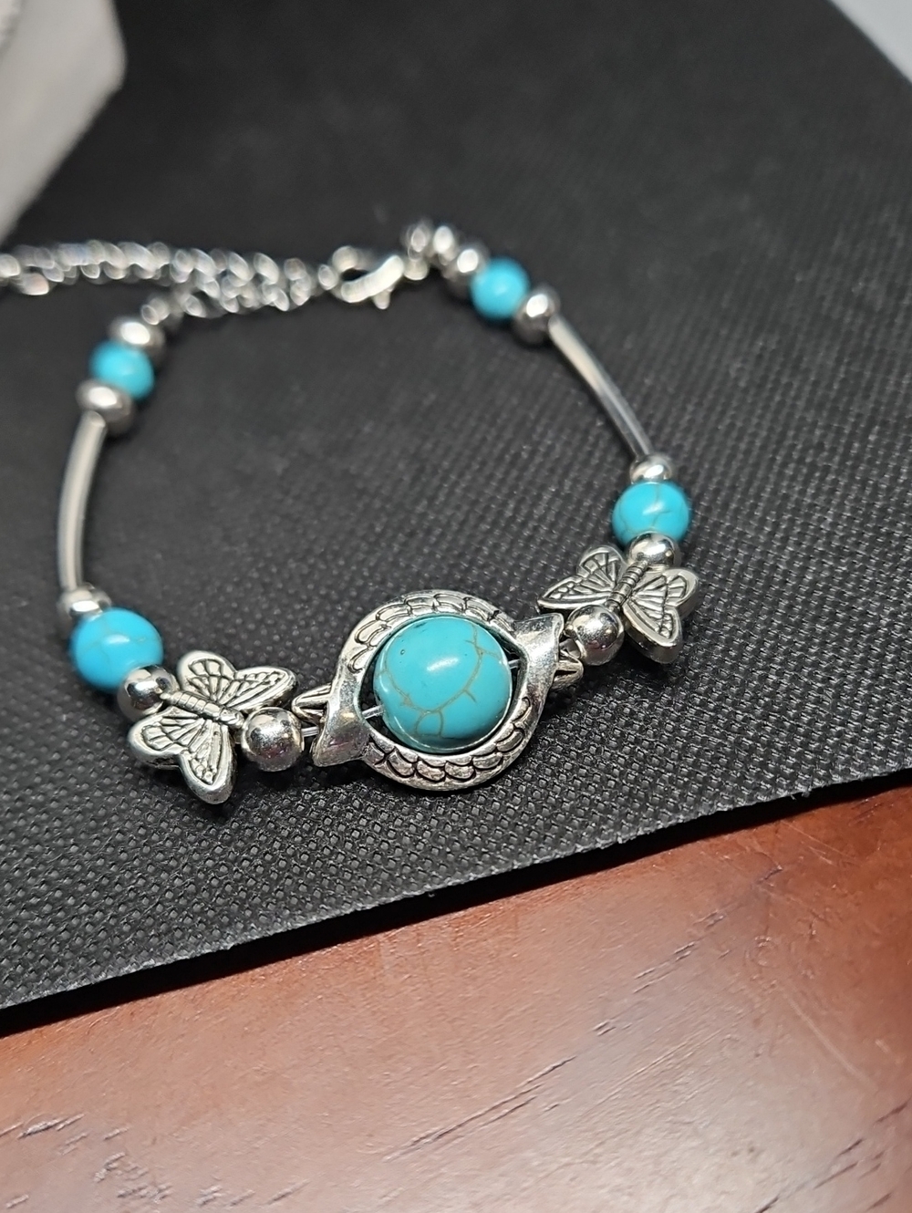 Turquoise Bead Butterfly Bracelet - Women Jewelry